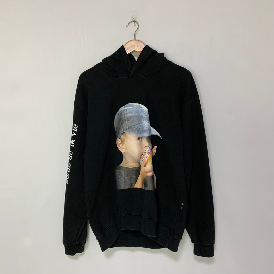 아크메드라비 빈티지 프린팅 후드티 블랙 남녀공용 L-XL 상품이미지1