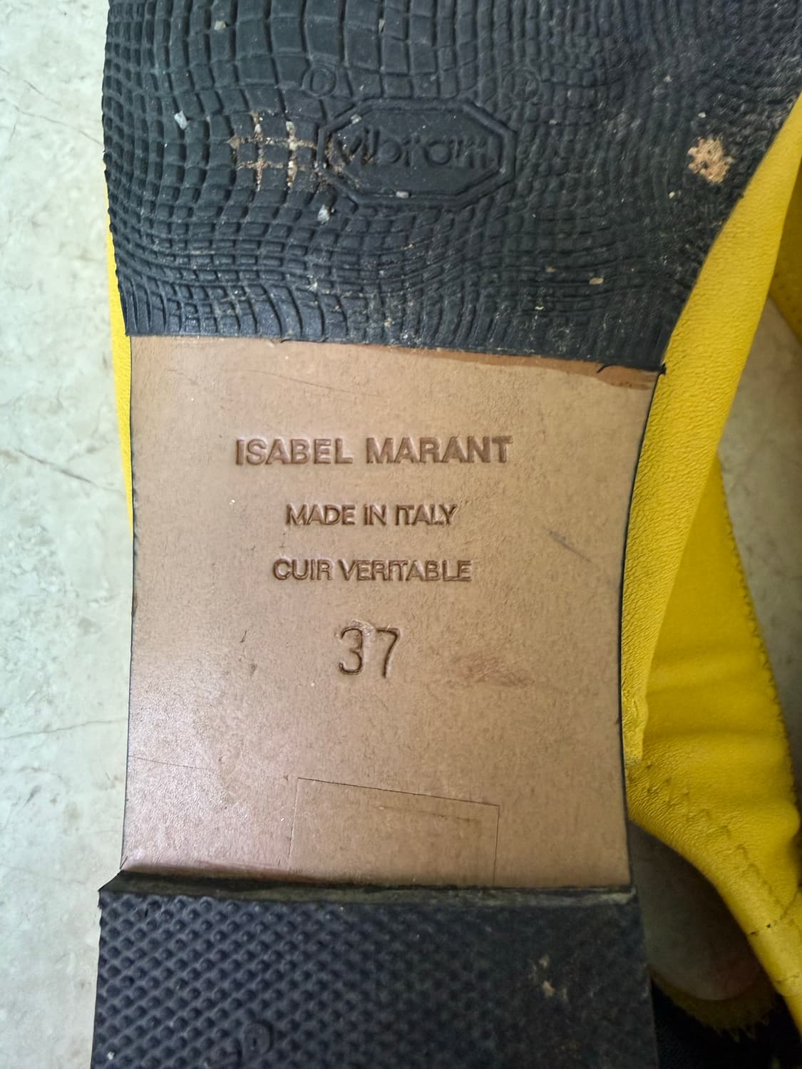 [정품/비브람보강] 이자벨 마랑 알리체 슬링백 샌들 옐로우 (37사이즈) 상품이미지4