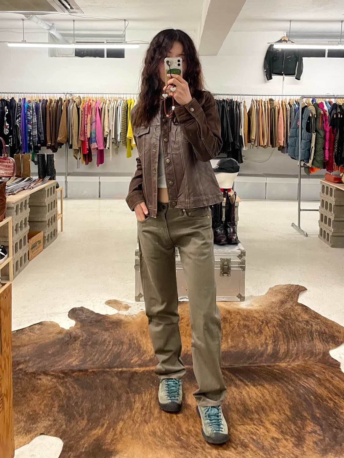 VTG leather denim jacket 상품이미지8