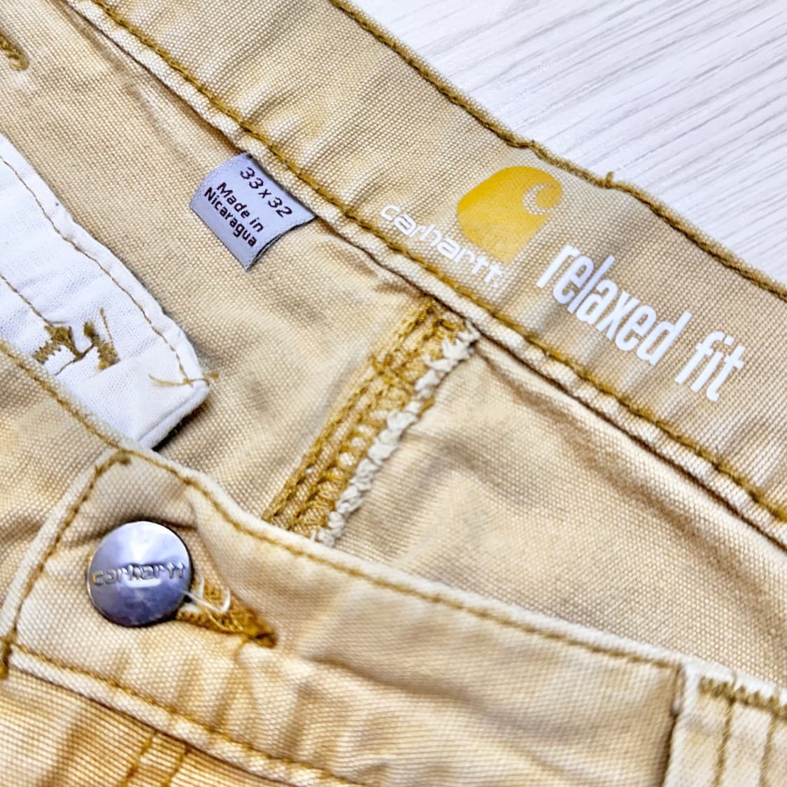 칼하트 릴렉스드 핏 더블니 워크팬츠 상품이미지4