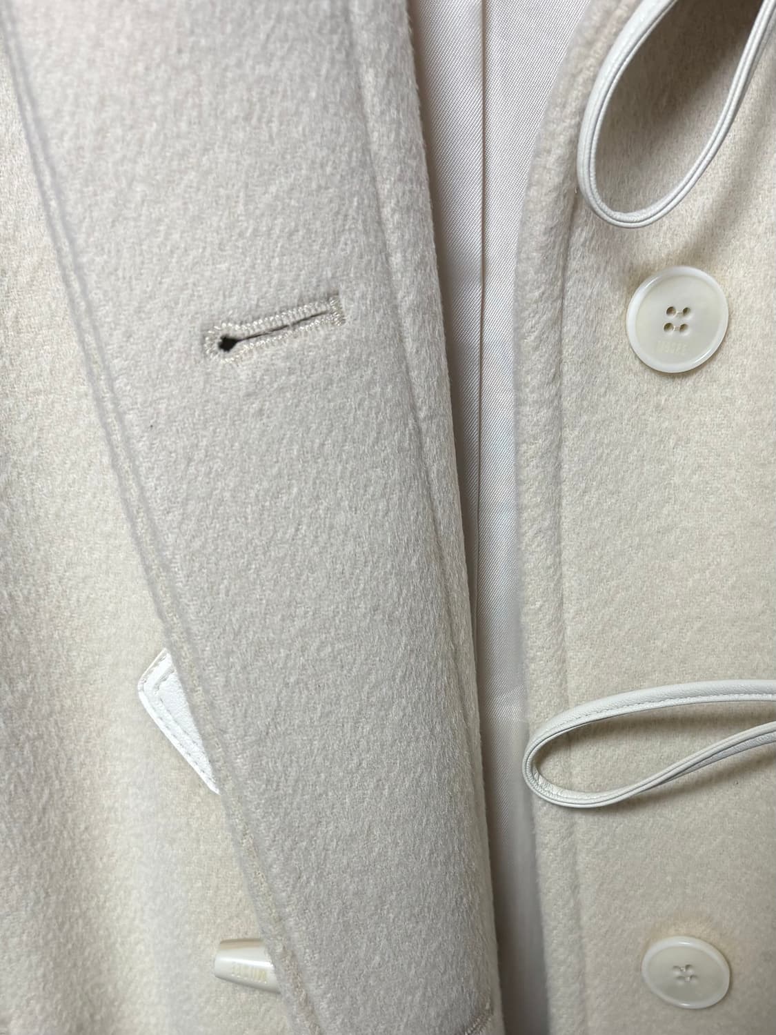 뮤제 아이보리 울 더플코트 상품이미지4