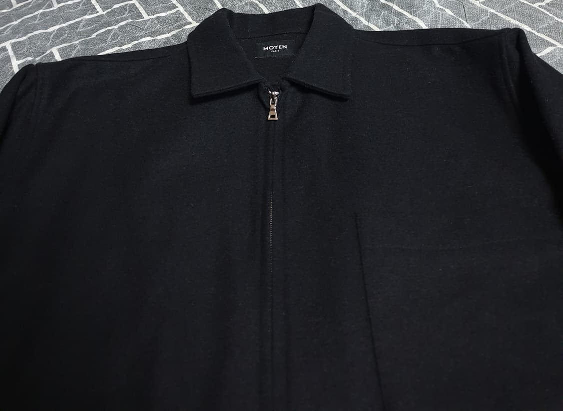 모옌 빅포켓 울 블루종 짚업 자켓 블랙 (F) 상품이미지2