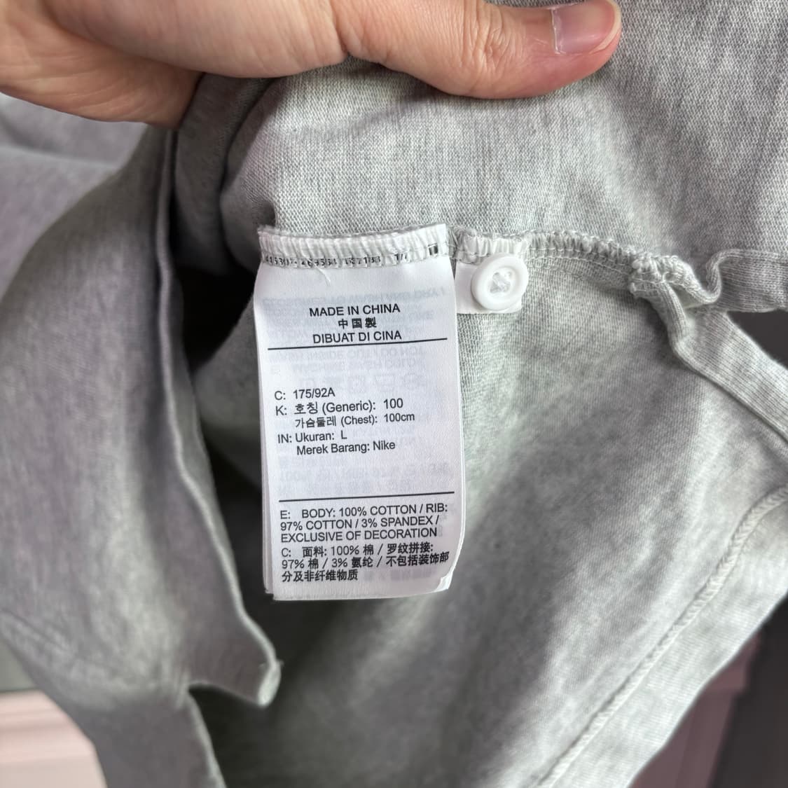 나이키 스우시 빅로고 럭비티 롱슬리브 그레이 상품이미지3