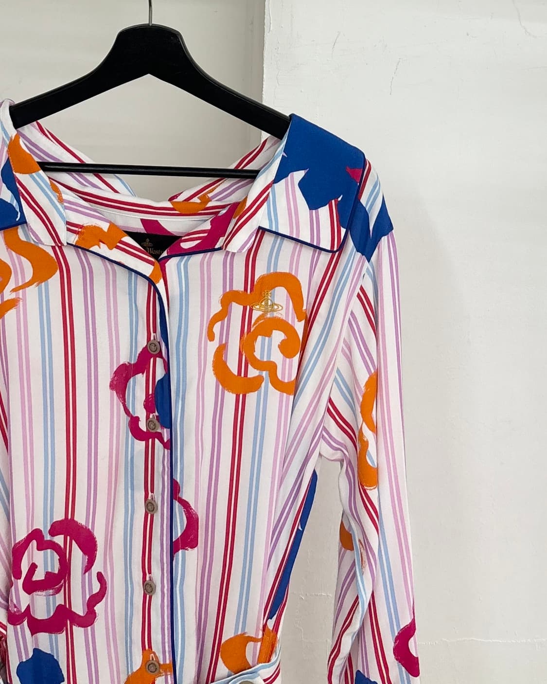 비비안 웨스트우드 멀티컬러 스트라이프 플로랄 원피스  상품이미지4