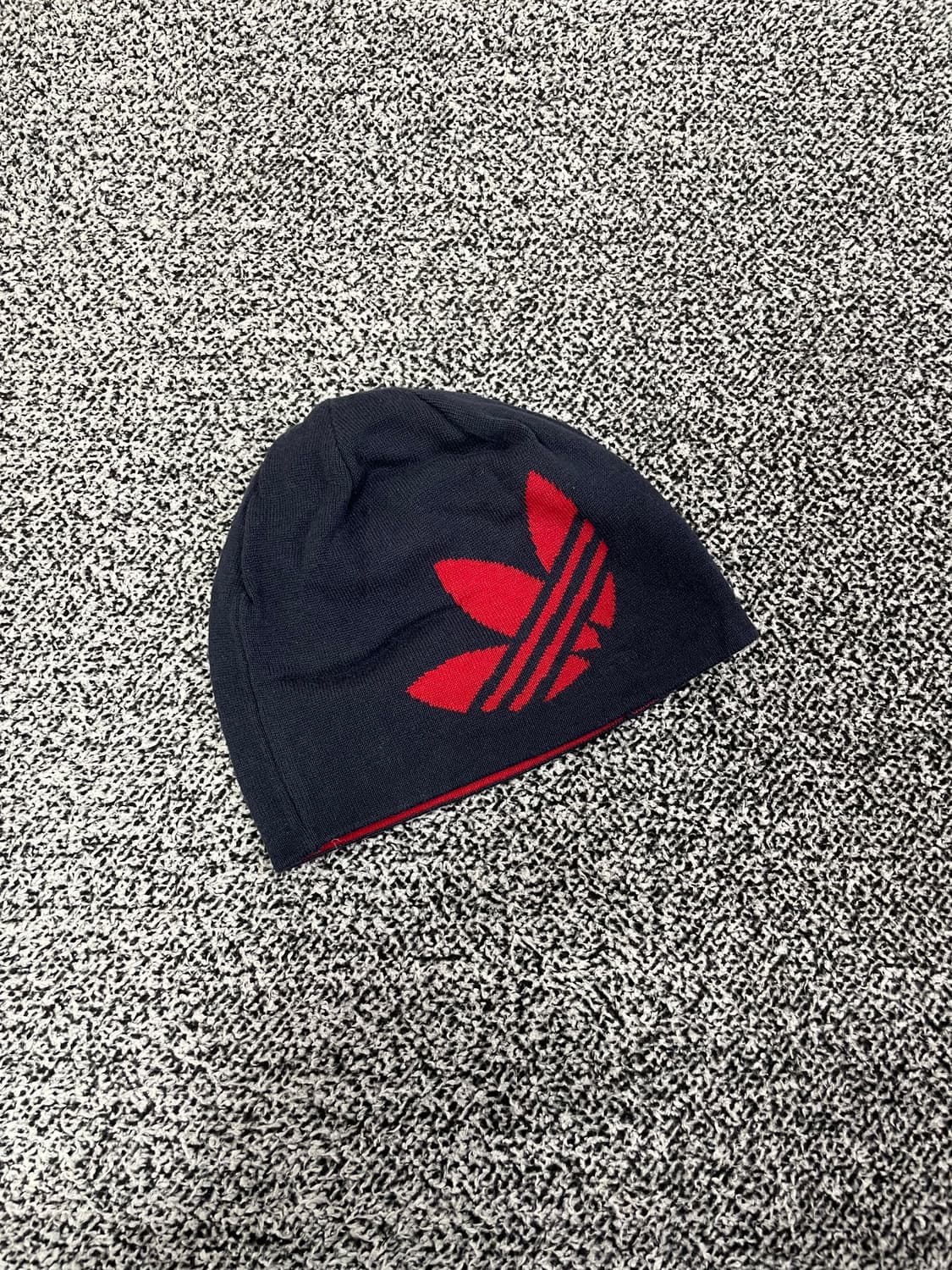 빈티지9. 희귀! 아디다스 파이어버드 로고 비니 얇은 니트 네이비 레드 상품이미지1