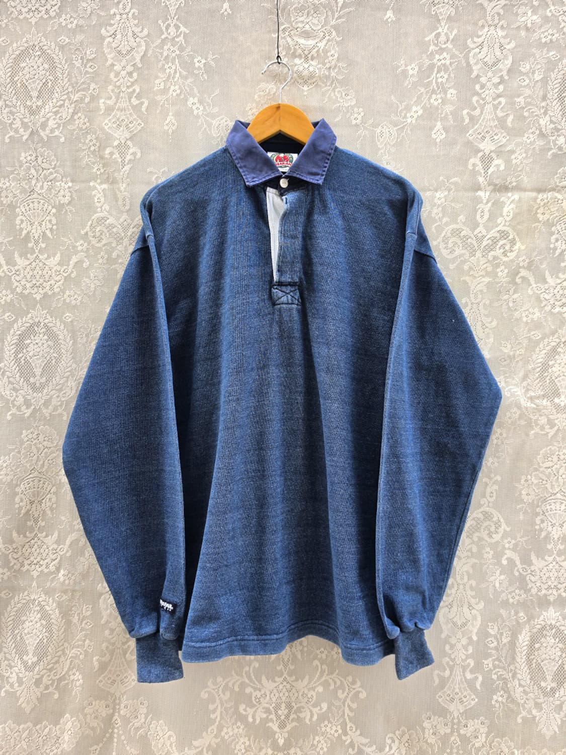 90s 바바리안 인디고 다잉 럭비셔츠 (made in canada) 상품이미지1
