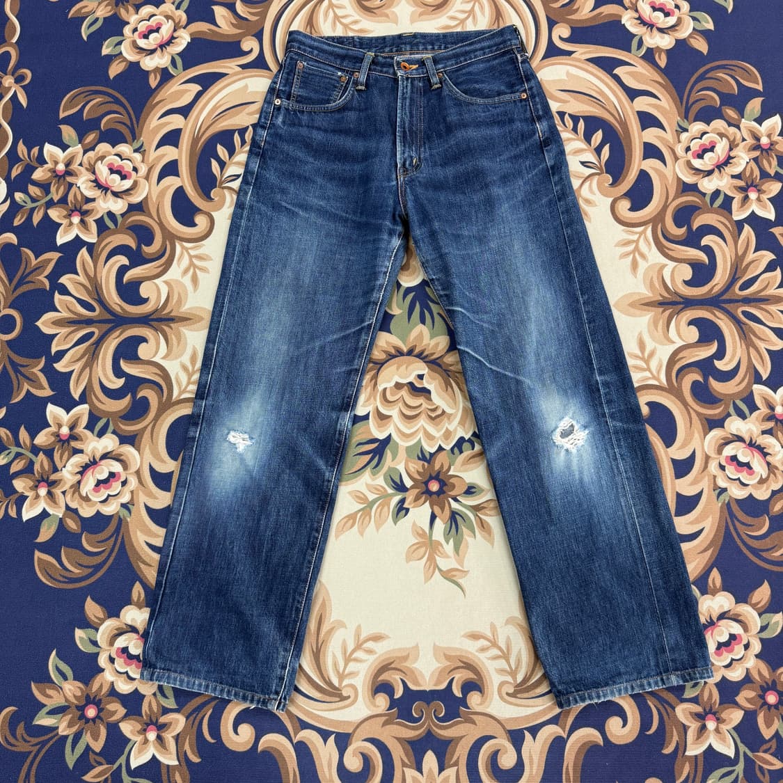 (30)JPN 에드윈 EDWIN 505 워싱데미지 셀비지 데님팬츠 상품이미지1