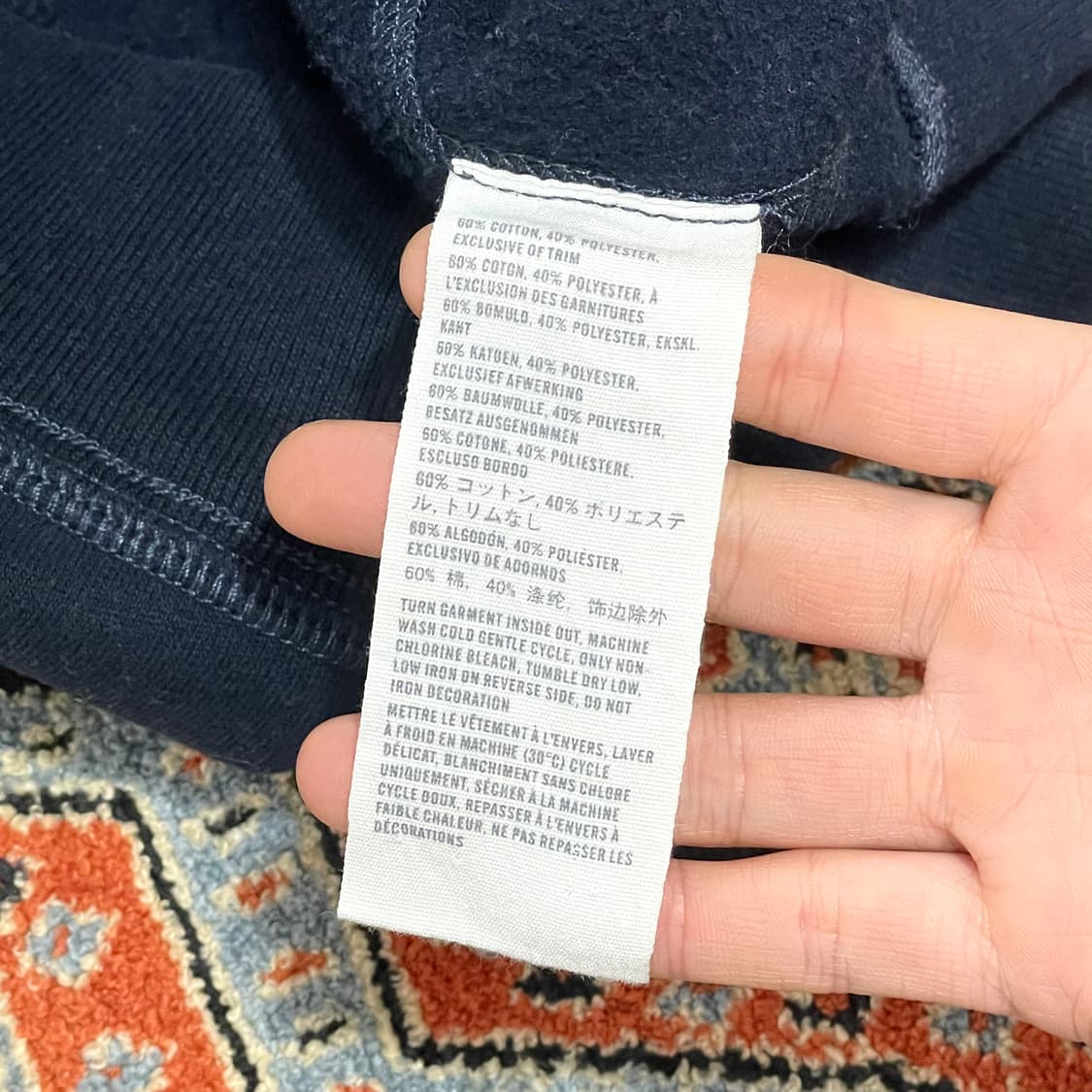 아베크롬비 스팽글 스펠로고 네이비 기모 후드티셔츠 여성XS 상품이미지5