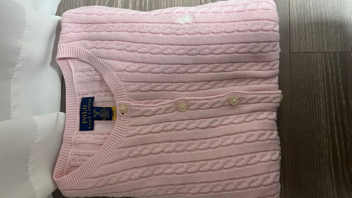 폴로 랄프 로렌 걸즈 가디건 핑크 상품이미지1