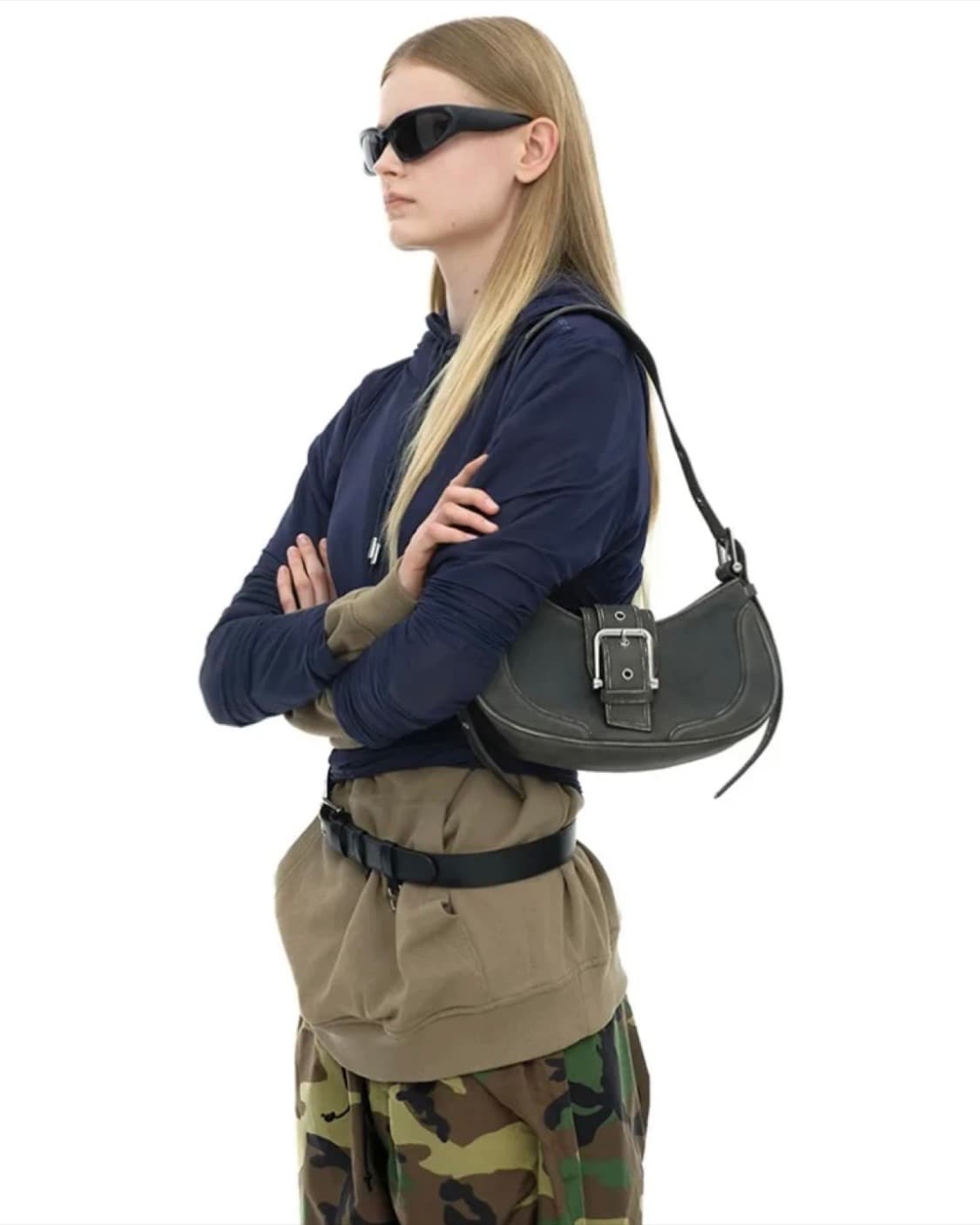 오소이 호보 브로클 숄더백 빈티지 브라운 상품이미지1