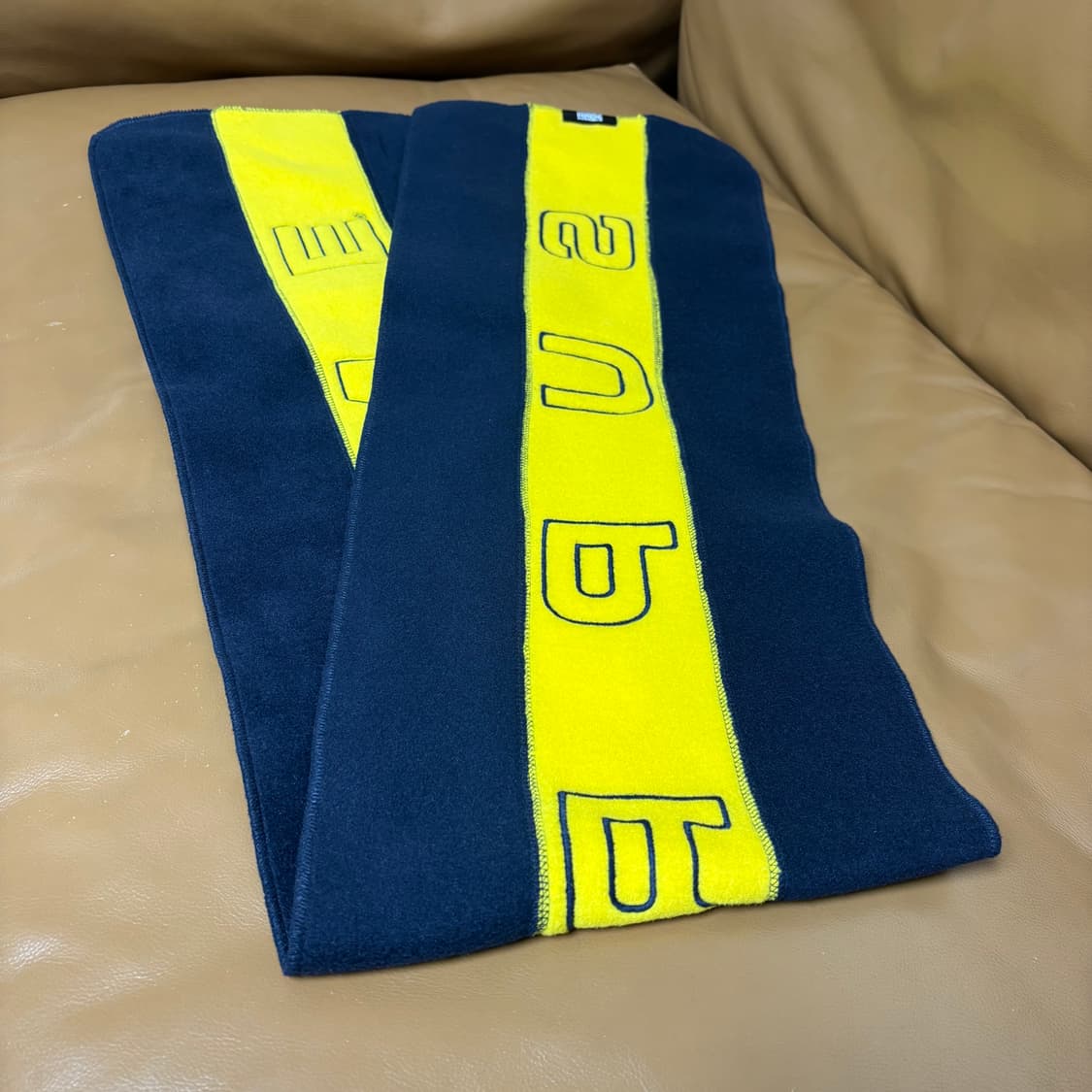 슈프림 머플러 목도리 투톤 네이비 옐로우 상품이미지6