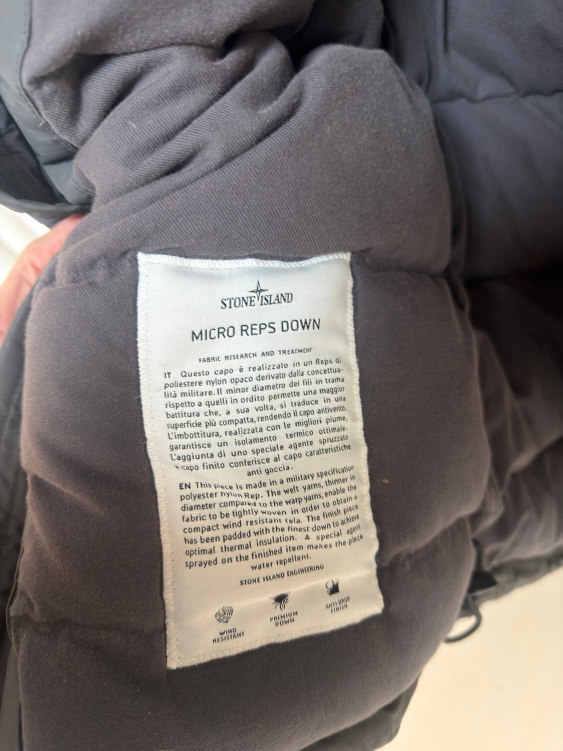 [백화점판, L] 스톤아일랜드 마이크로 랩 다운패딩 카키 그레이 상품이미지7