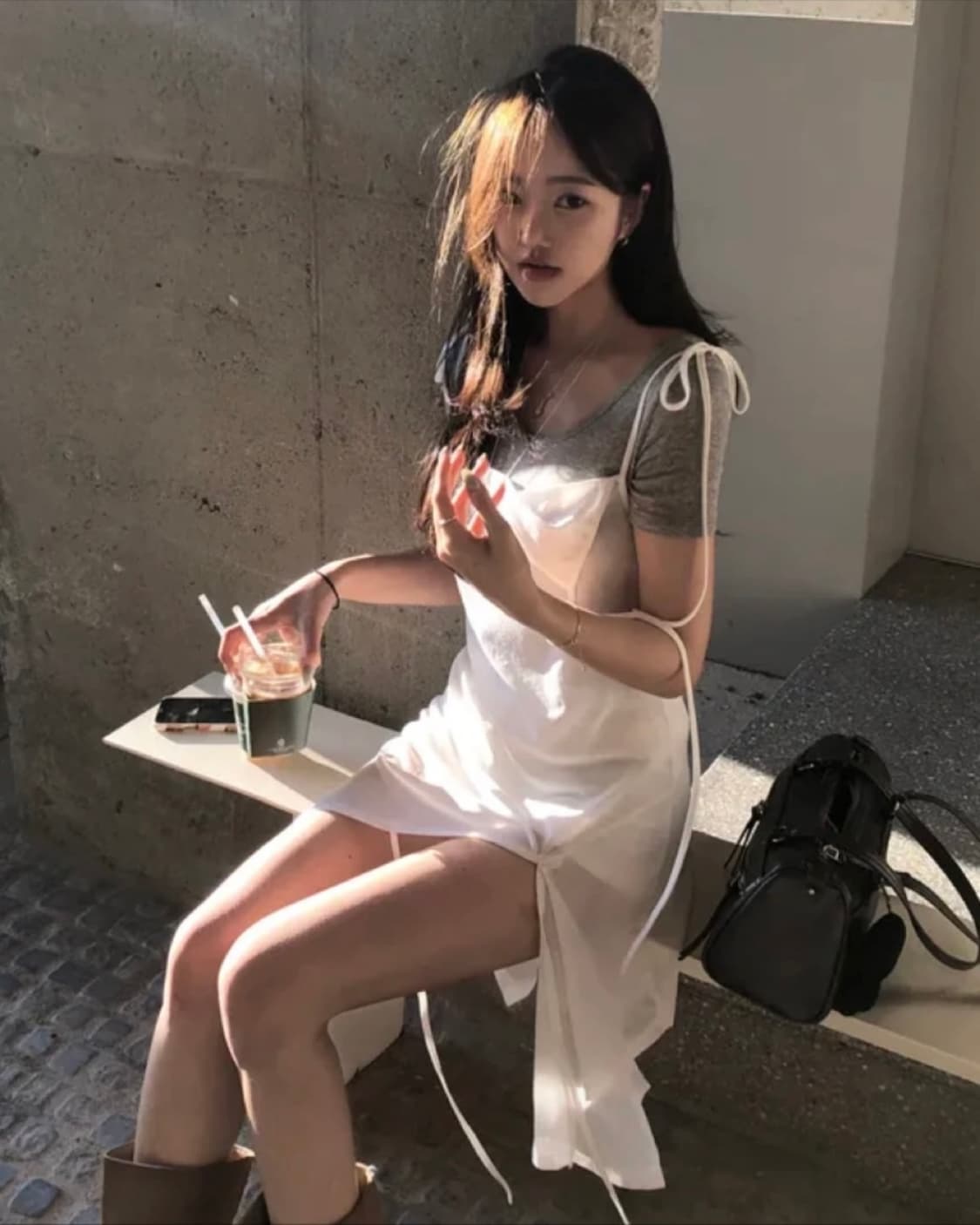 레이어드 스트랩 나시 원피스 새상품 상품이미지1