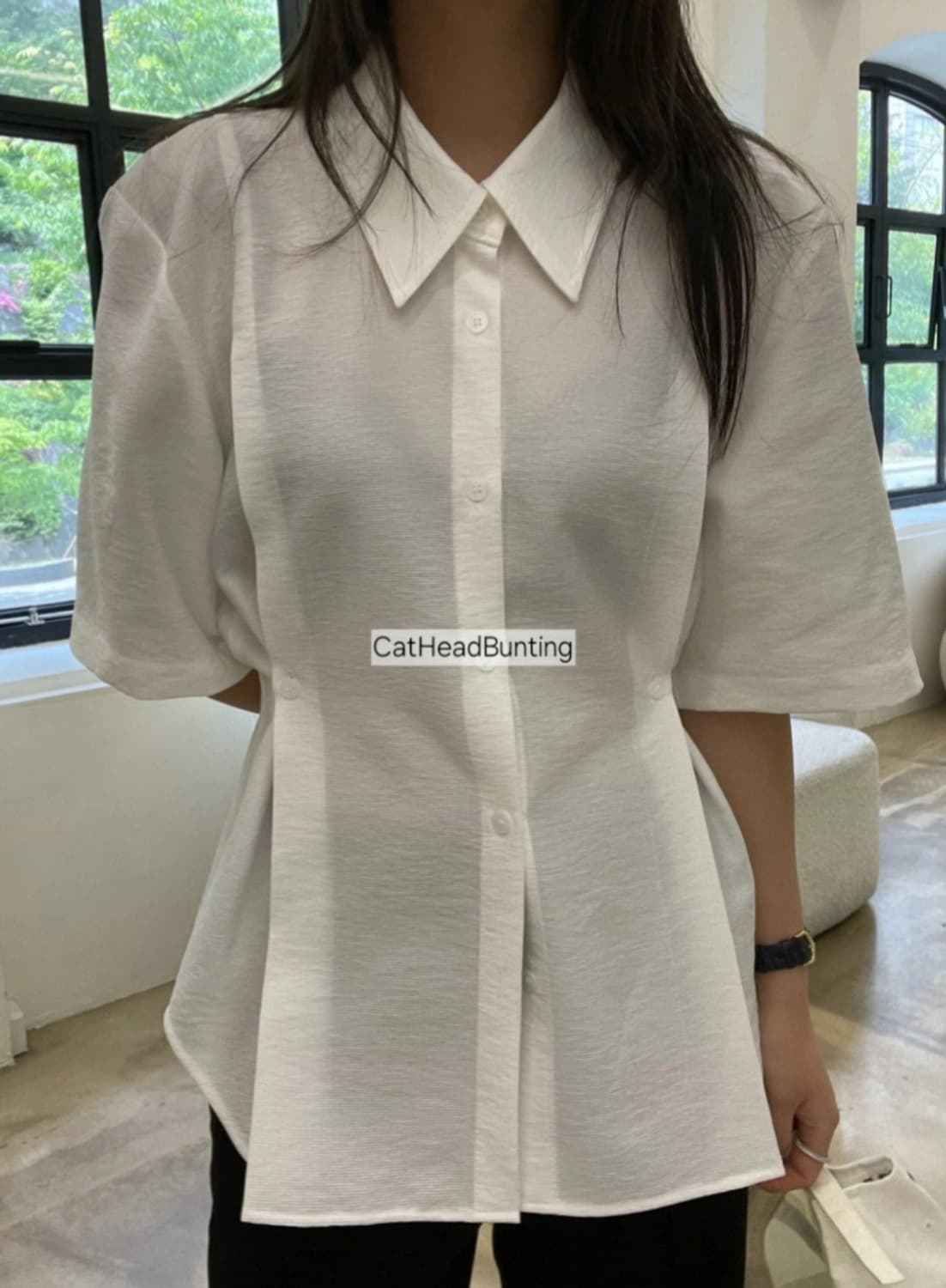 위아 WE ARE 비쥬 남방 셔츠 진민트 상품이미지5