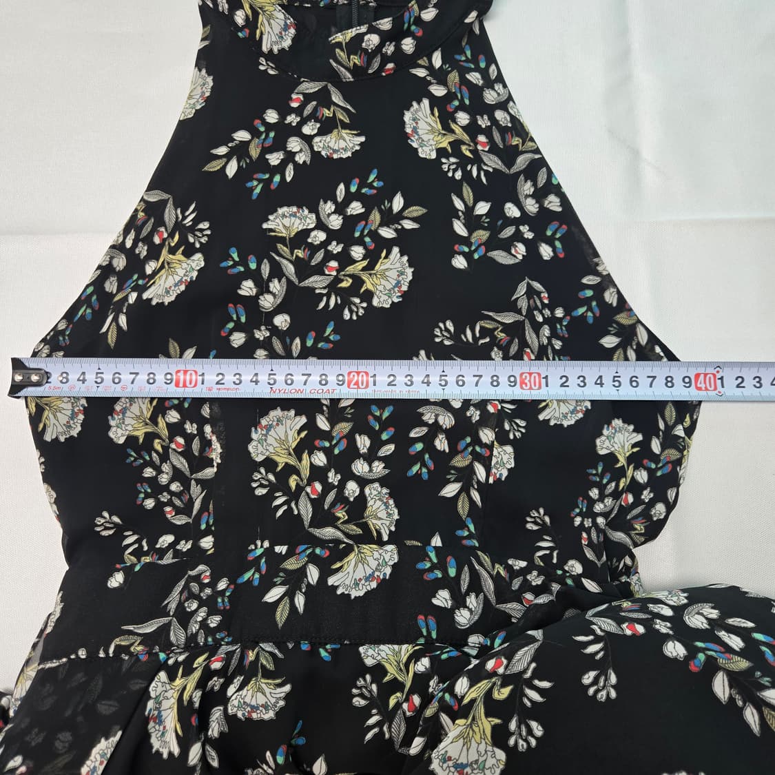 0835 JS 뉴욕 플라워 패턴 홀터넥 쉬폰 캉캉 롱 원피스55 상품이미지6