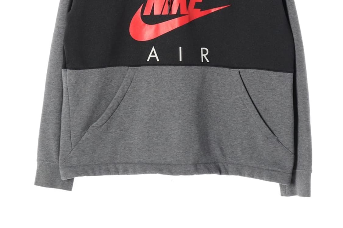 나이키 에어 빅로고 블랙 그레이 배색 기모 후드티 XXL 상품이미지4