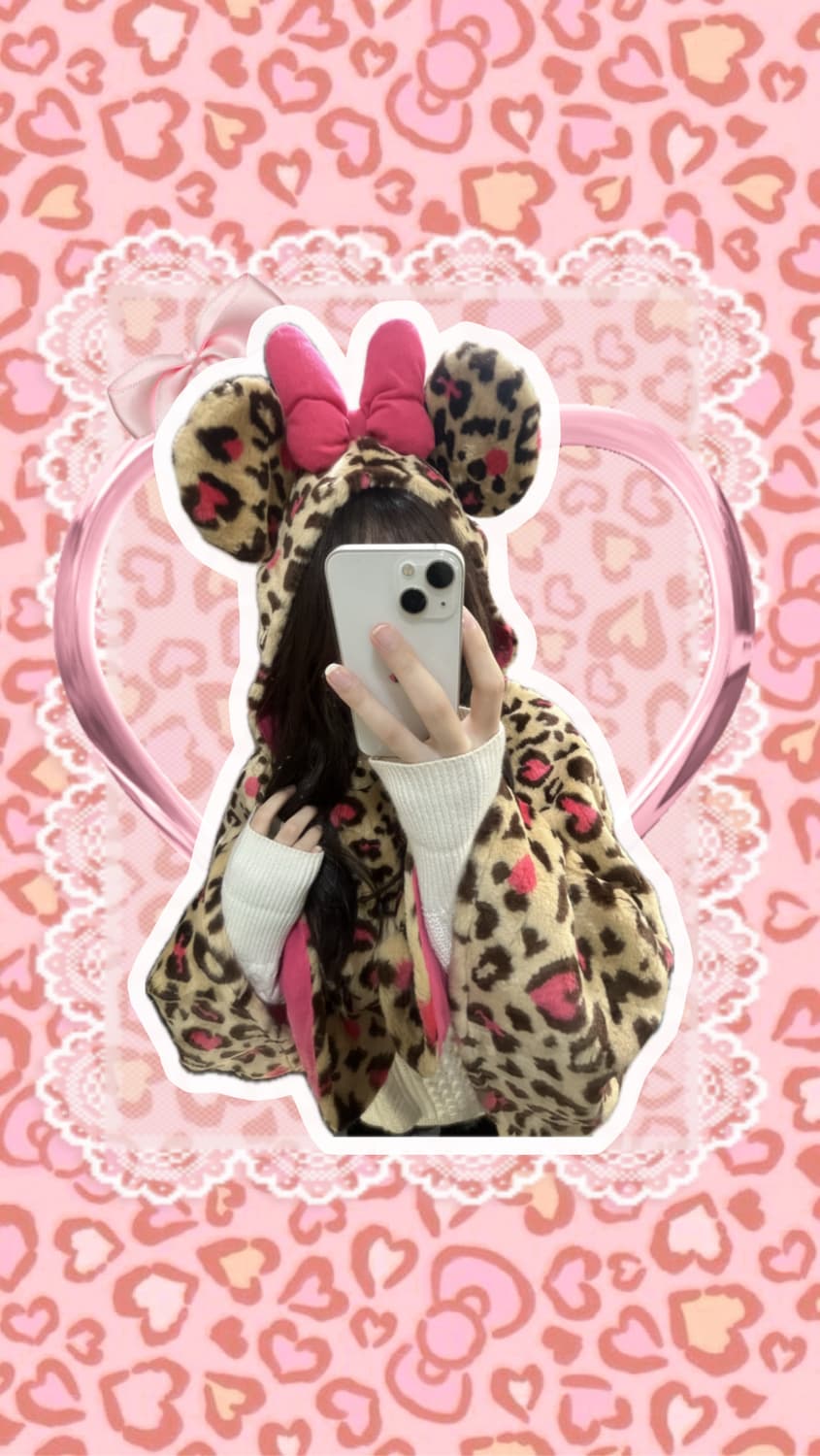 디즈니 미니(Disney Minnie) 레오파드 후드 케이프 상품이미지2