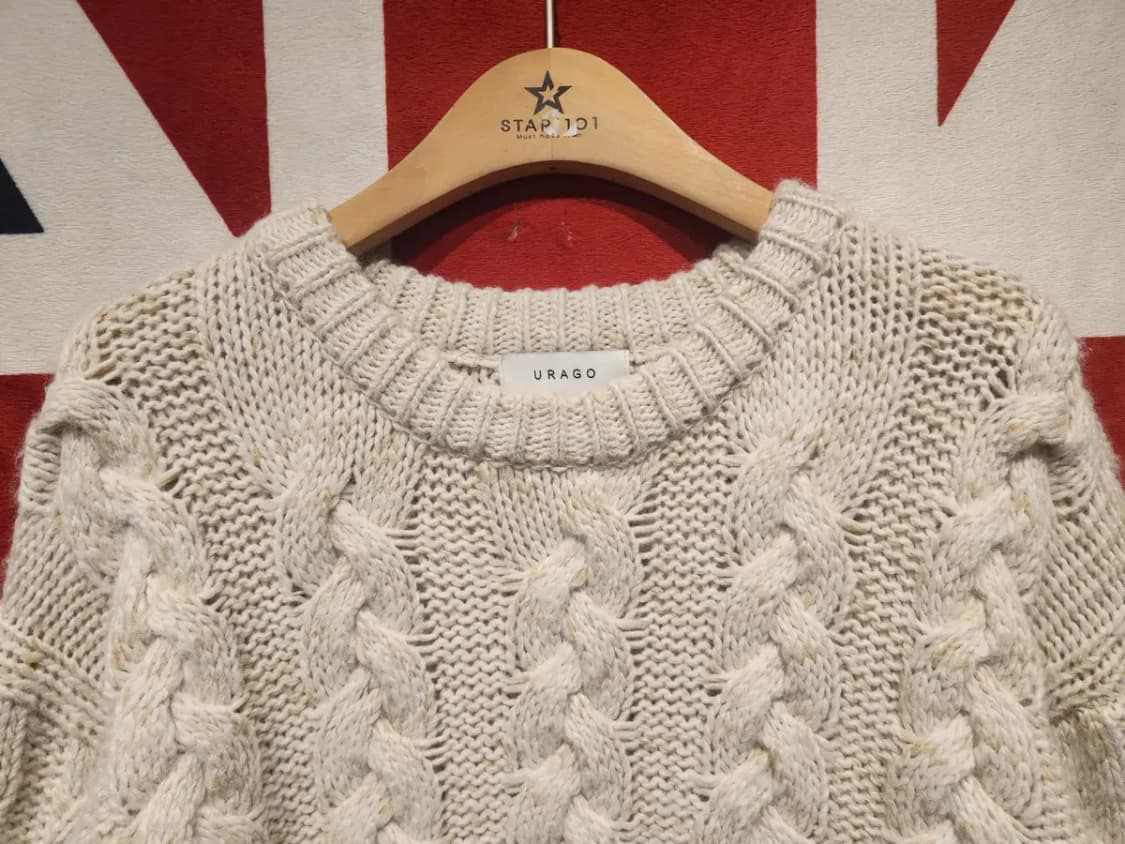 [여성FREE] 유라고 울 케이블니트 아이보리 상품이미지2