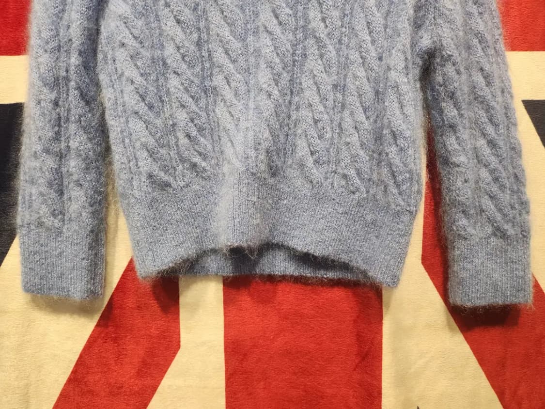 [여성~55] 에르뎀 X HM 모헤어 크롭니트 스카이블루 상품이미지3