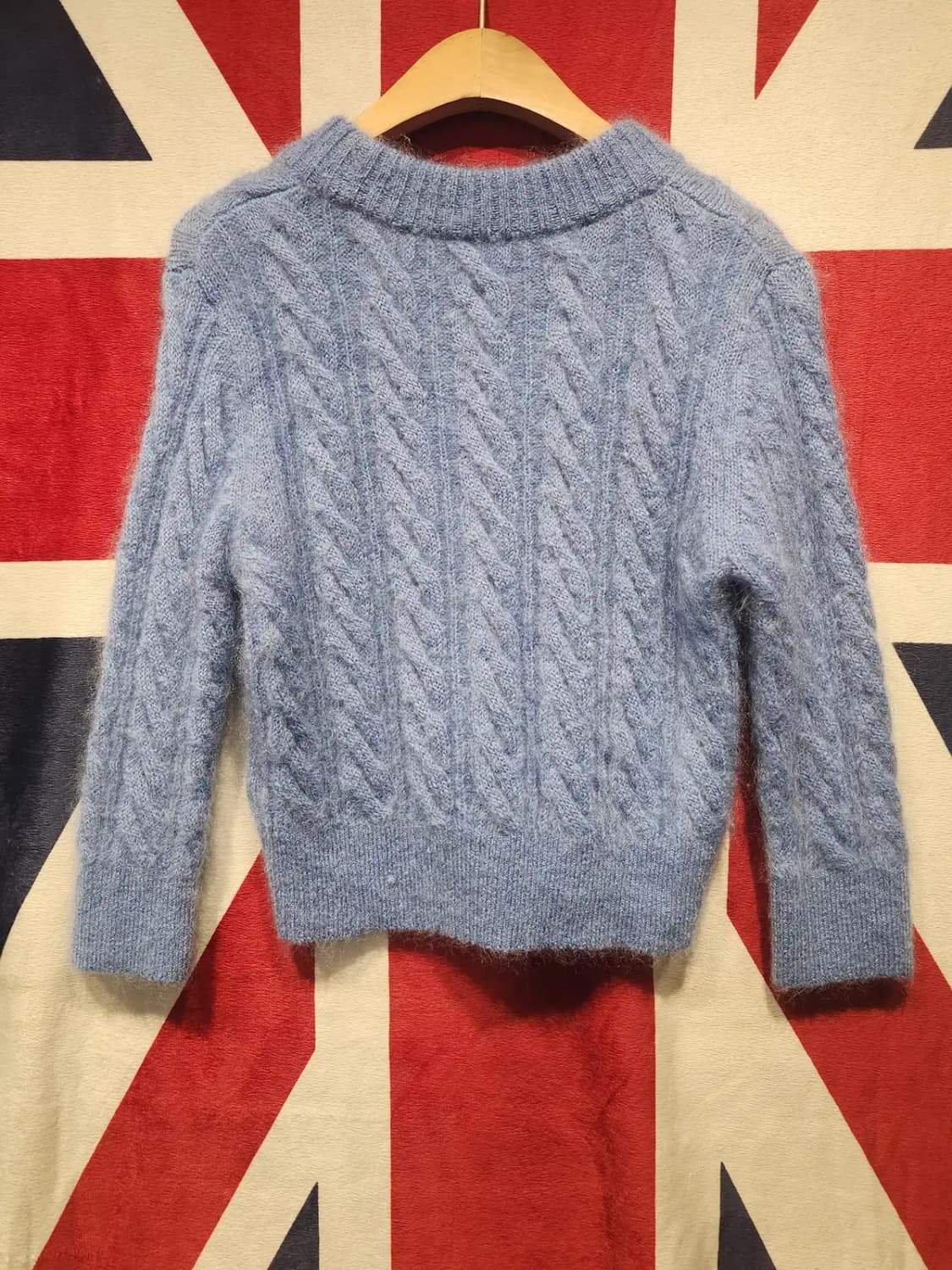 [여성~55] 에르뎀 X HM 모헤어 크롭니트 스카이블루 상품이미지4