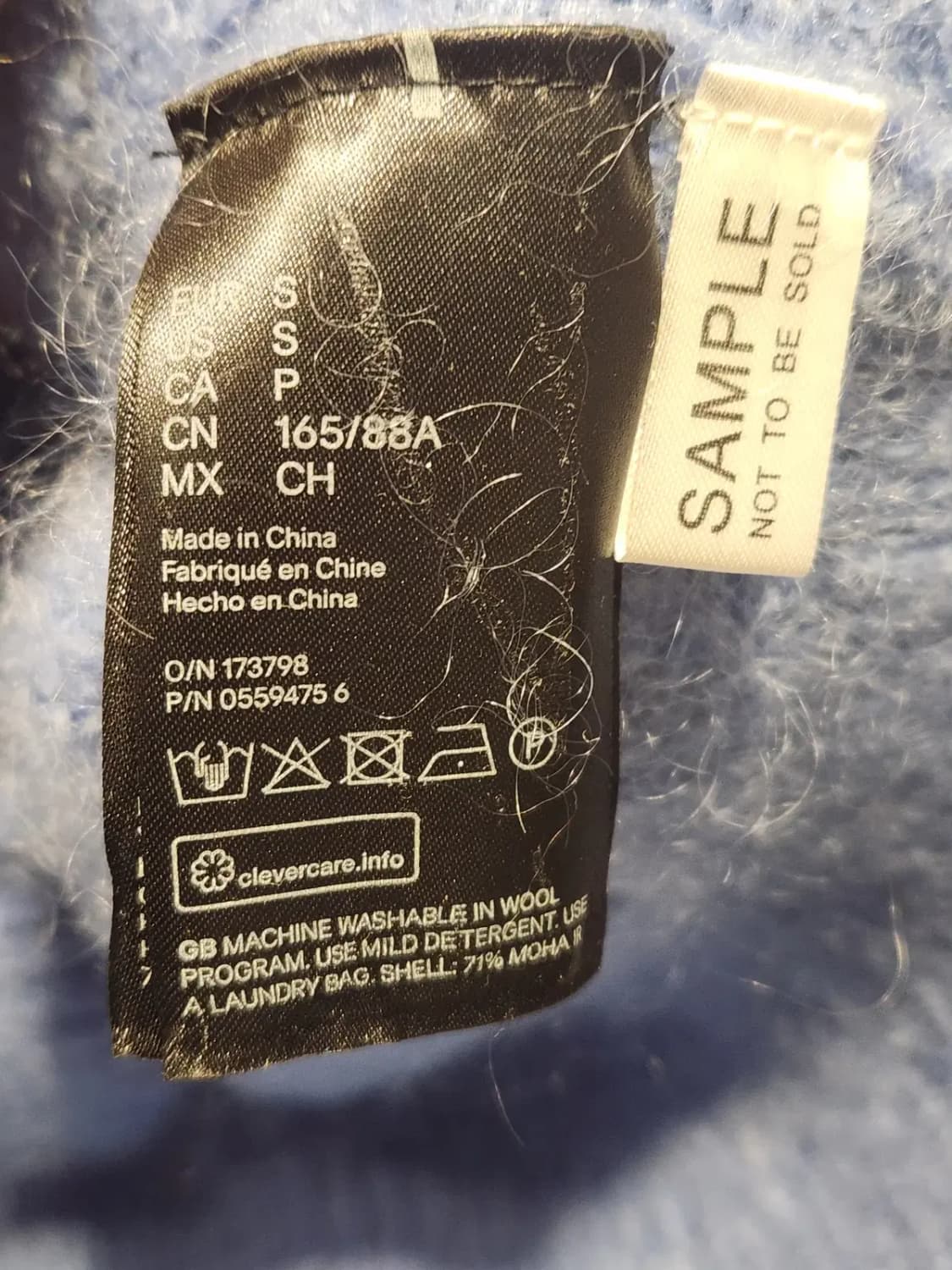 [여성~55] 에르뎀 X HM 모헤어 크롭니트 스카이블루 상품이미지6