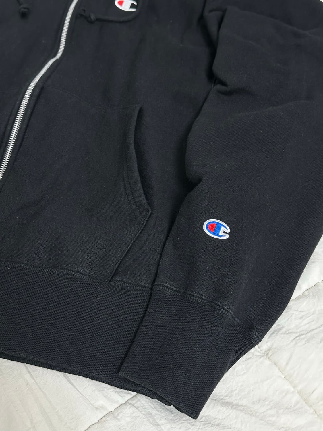 챔피온 리버스위브 후드집업 블랙 라지 상품이미지3