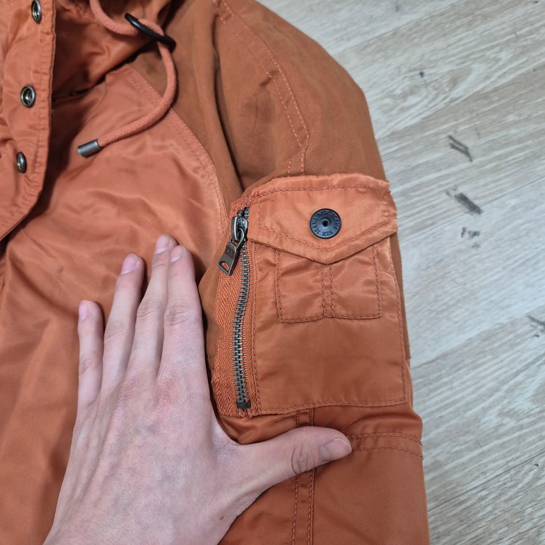 NIX 닉스 남성 사이드포켓 퍼후드 야상 롱패딩 점퍼 XL(105) 상품이미지4