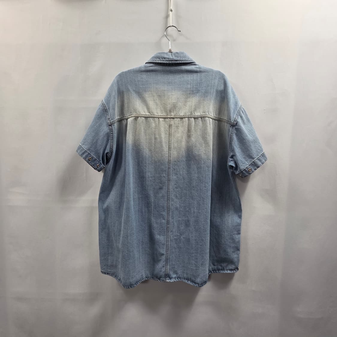 0170 데님리서치랩 빈티지 워싱 데님 반팔 셔츠 (M) 상품이미지2