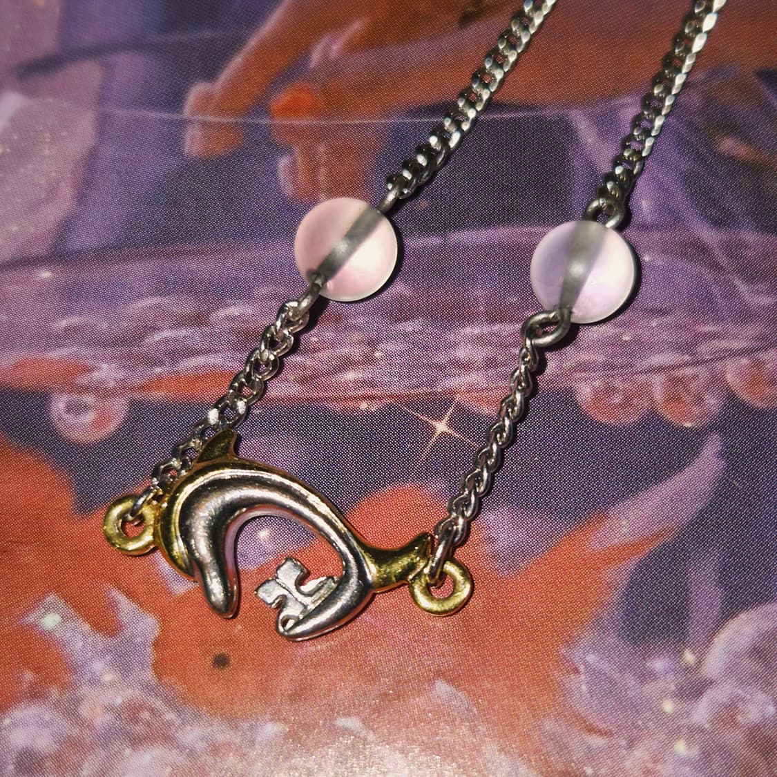 90s 꾸레쥬 불투명 실버 돌고래 팔찌 상품이미지9