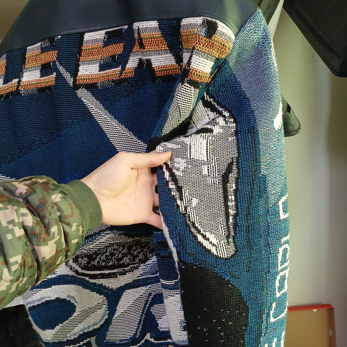 유니크한 오레오 과자 니트 시보리 우븐 오버핏 집업 자켓 상품이미지10