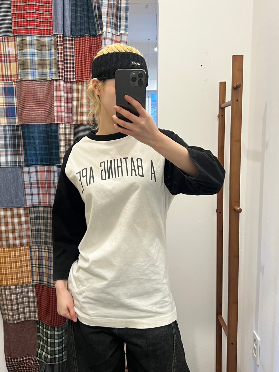 베이프 블랙앤화이트 숏 슬리브 상품이미지5