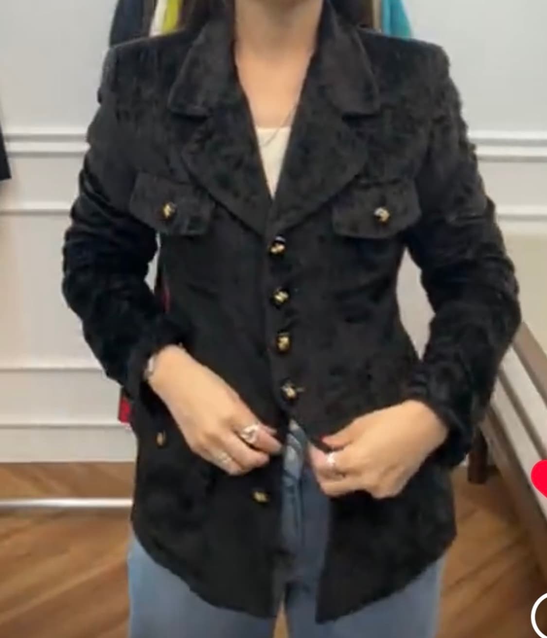 썸띵빈티지 코듀로이 벨벳느낌의 빈티지 트위드 자켓 상품이미지2