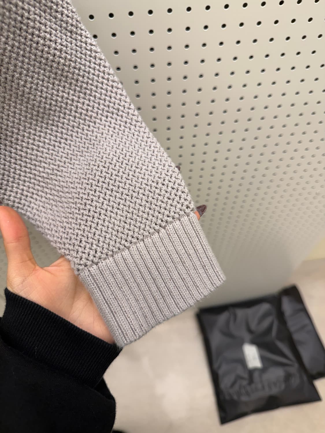 필루미네이트 니트 후드집업 그레이 U1431 상품이미지4