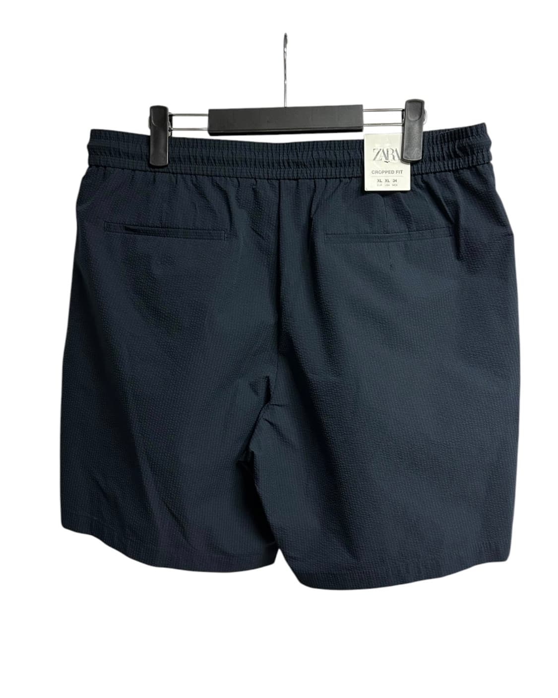 *새상품 자라(ZARA) 크롭핏 네이비 시어서커 반바지 XL(34) 상품이미지2