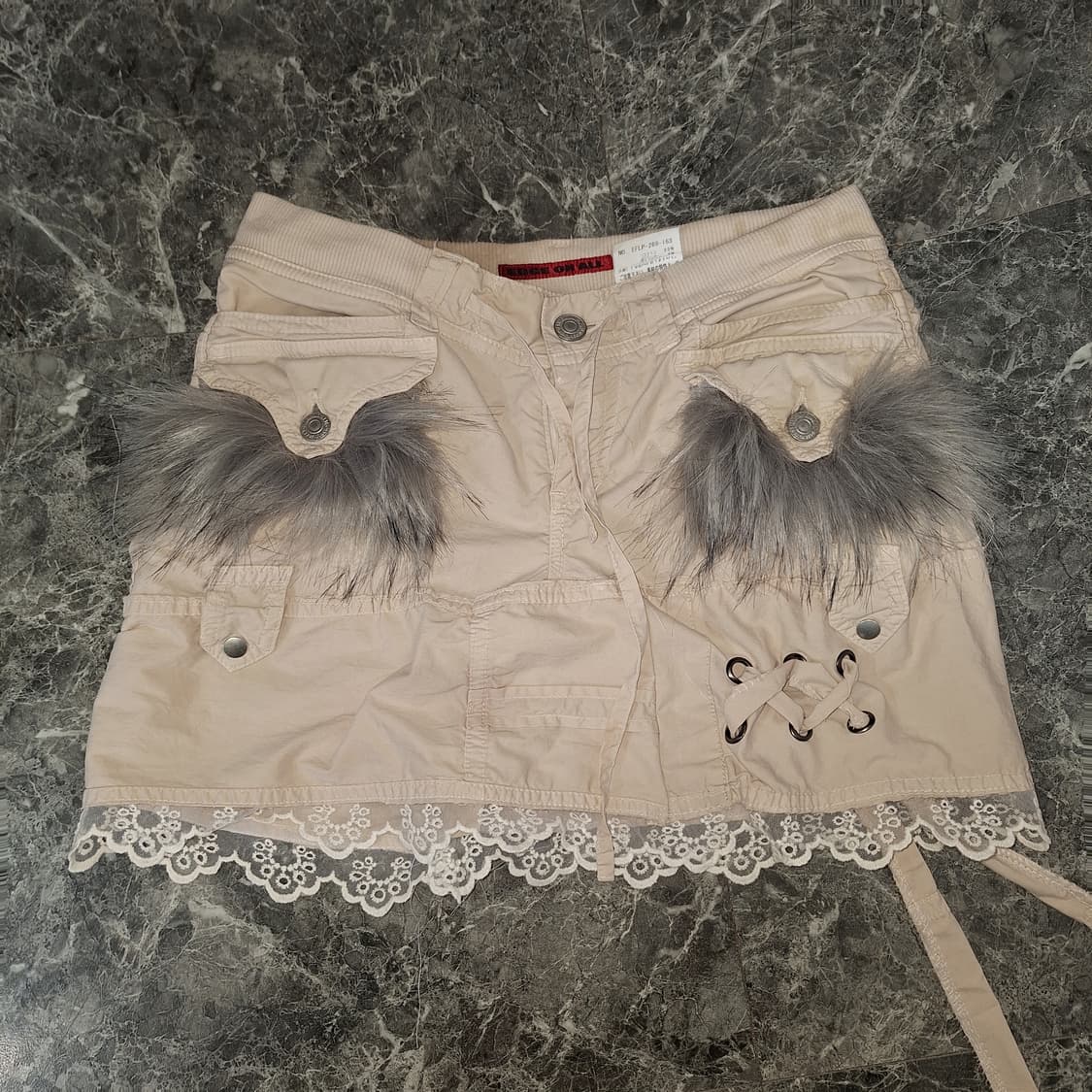 Custom fur skirts 커스텀 퍼트리밍 아일렛 스커트 y2k 상품이미지1