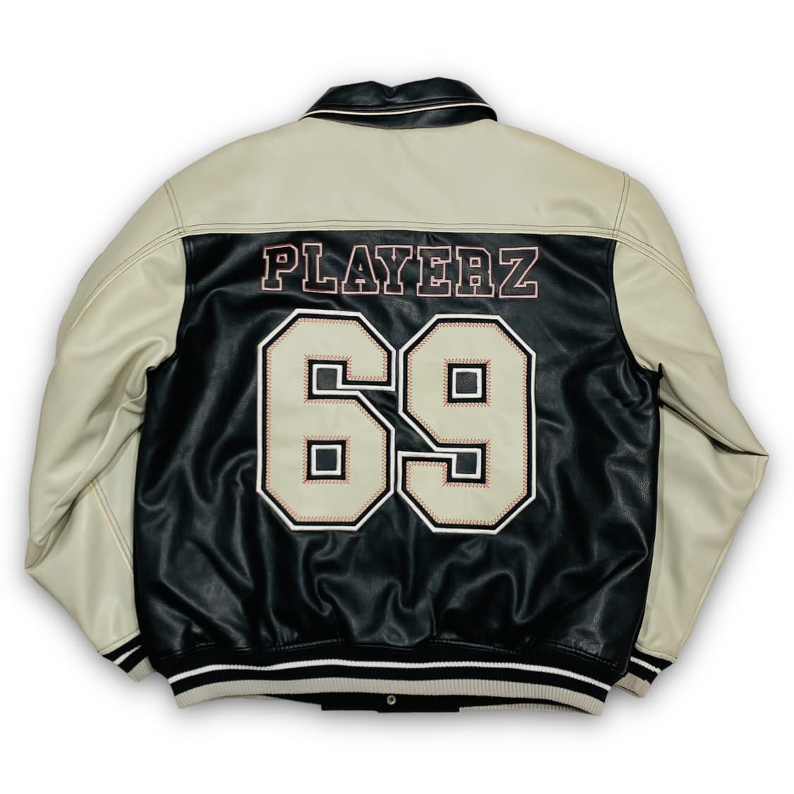 PLAYERZ 69번 올드스쿨 힙합 비건 레더 바시티 상품이미지3