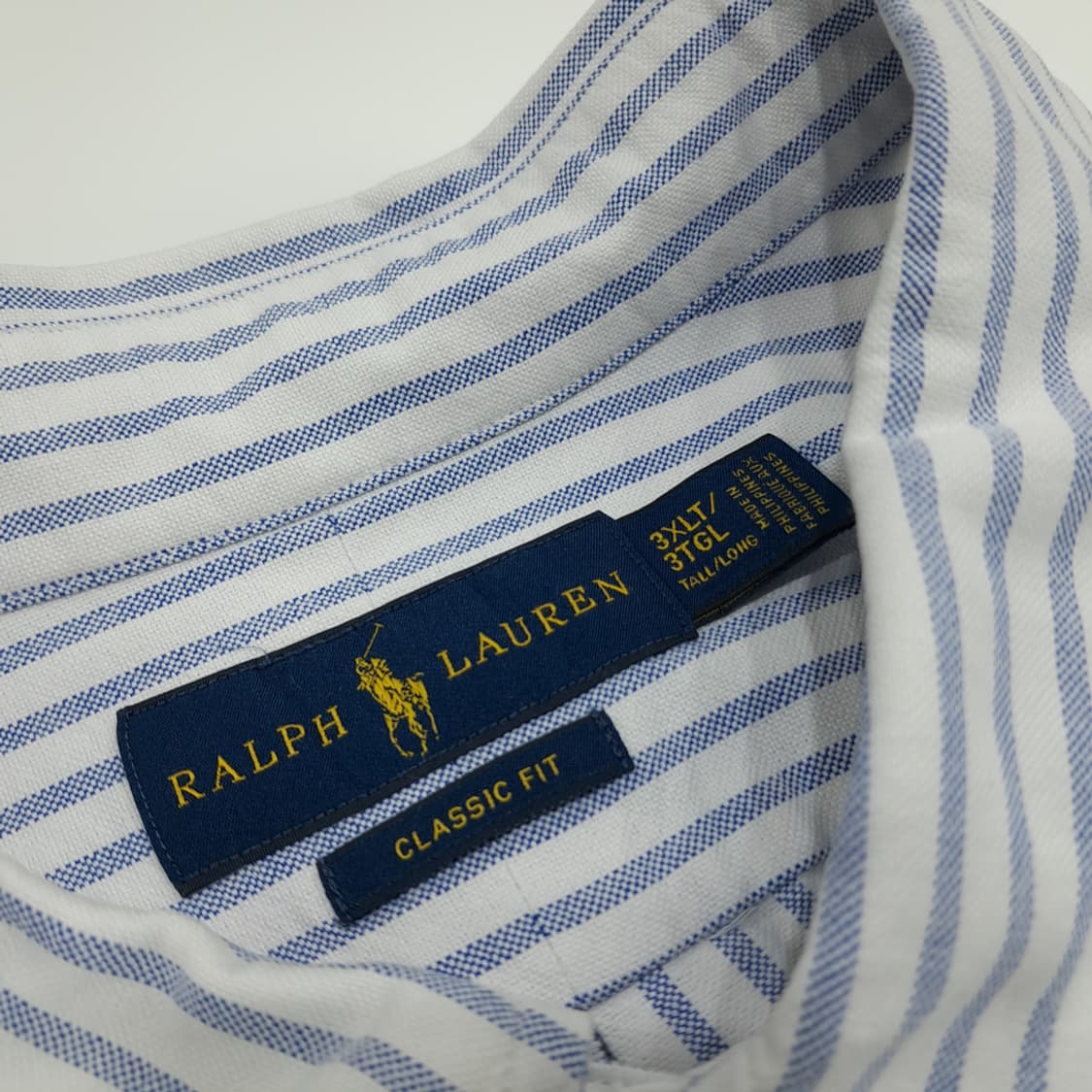 CN717 3XLT 폴로 랄프로렌 스카이블루 스트라이프 긴팔 셔츠 남방 상품이미지4
