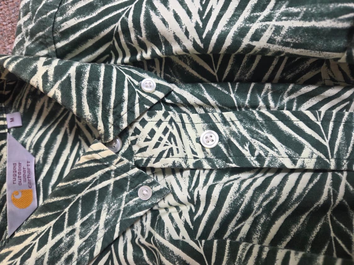 칼하트 카이만 그린 야자수 하와이안 반팔셔츠 반바지 셋업 M 30 상품이미지5