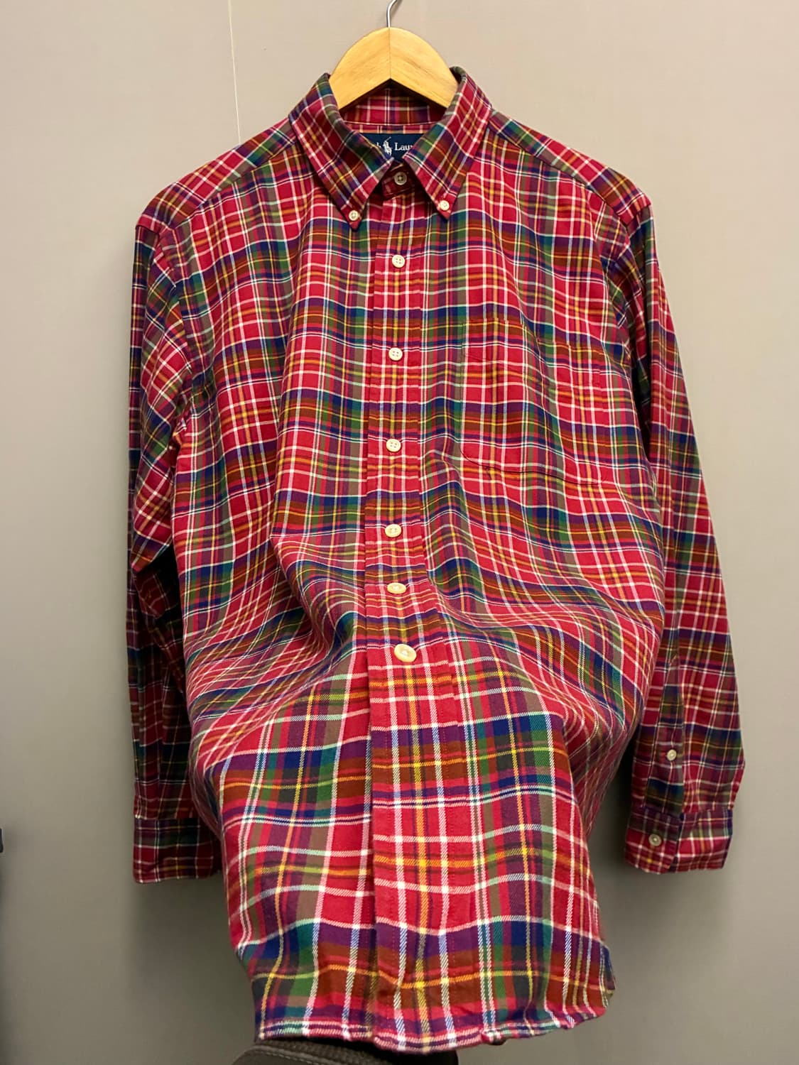 (M/100)POLO 폴로랄프로렌 마드라스 코튼 버튼다운 체크셔츠 상품이미지9