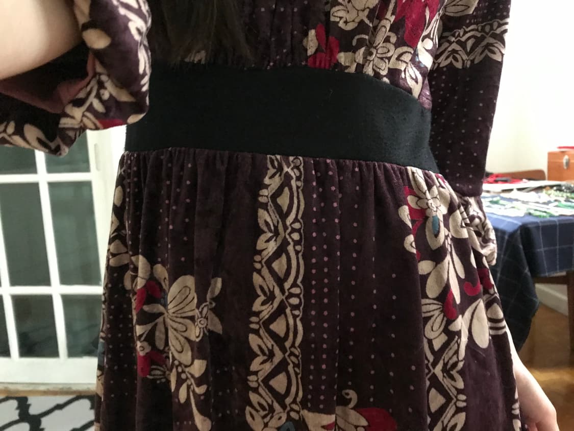 vintage velvet pattern one-piece 상품이미지4