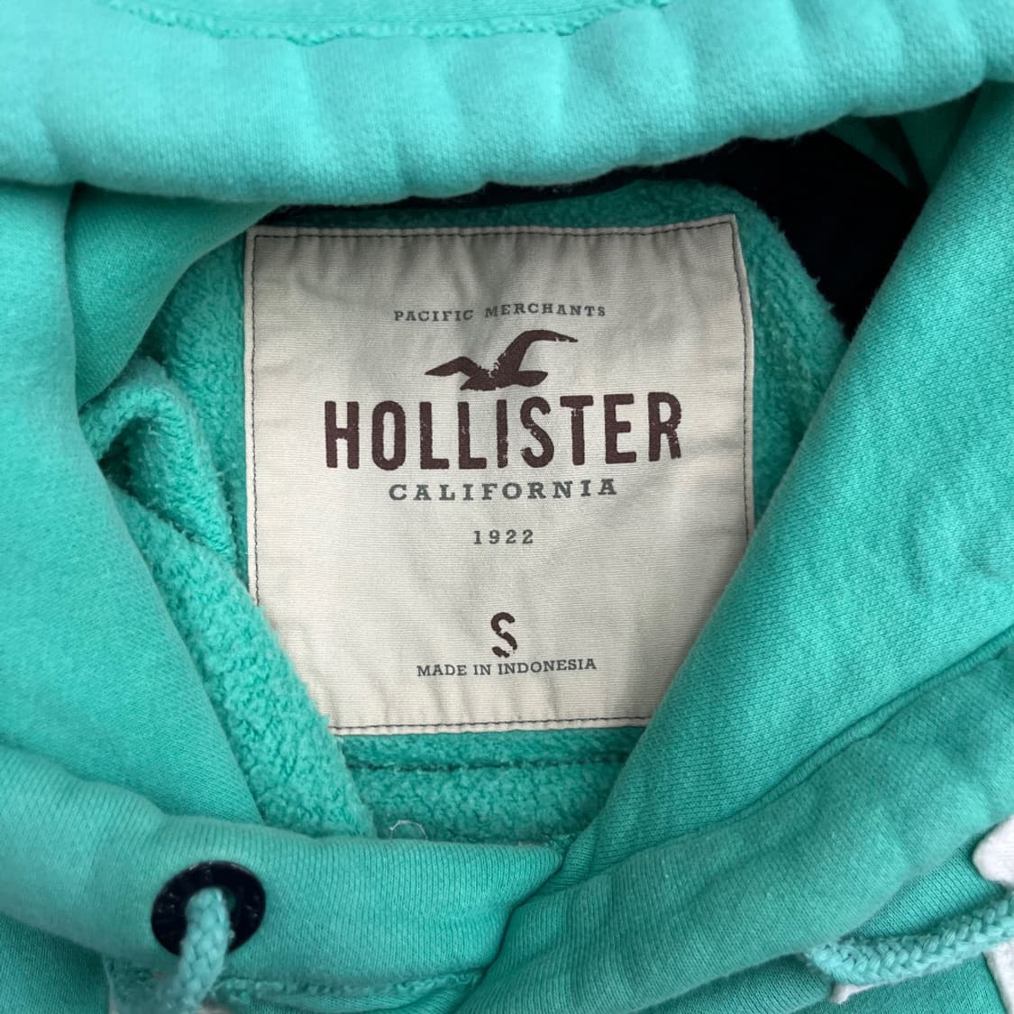 홀리스터 화이트 센터로고 민트 후드 S 상품이미지5