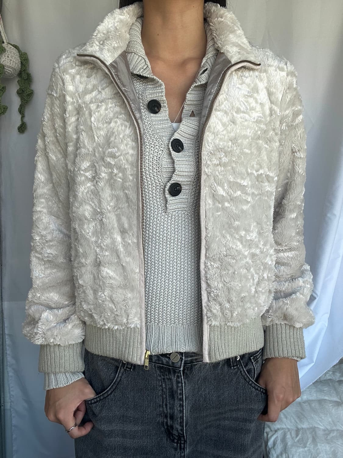 빈티지 퍼 집업 점퍼 상품이미지4