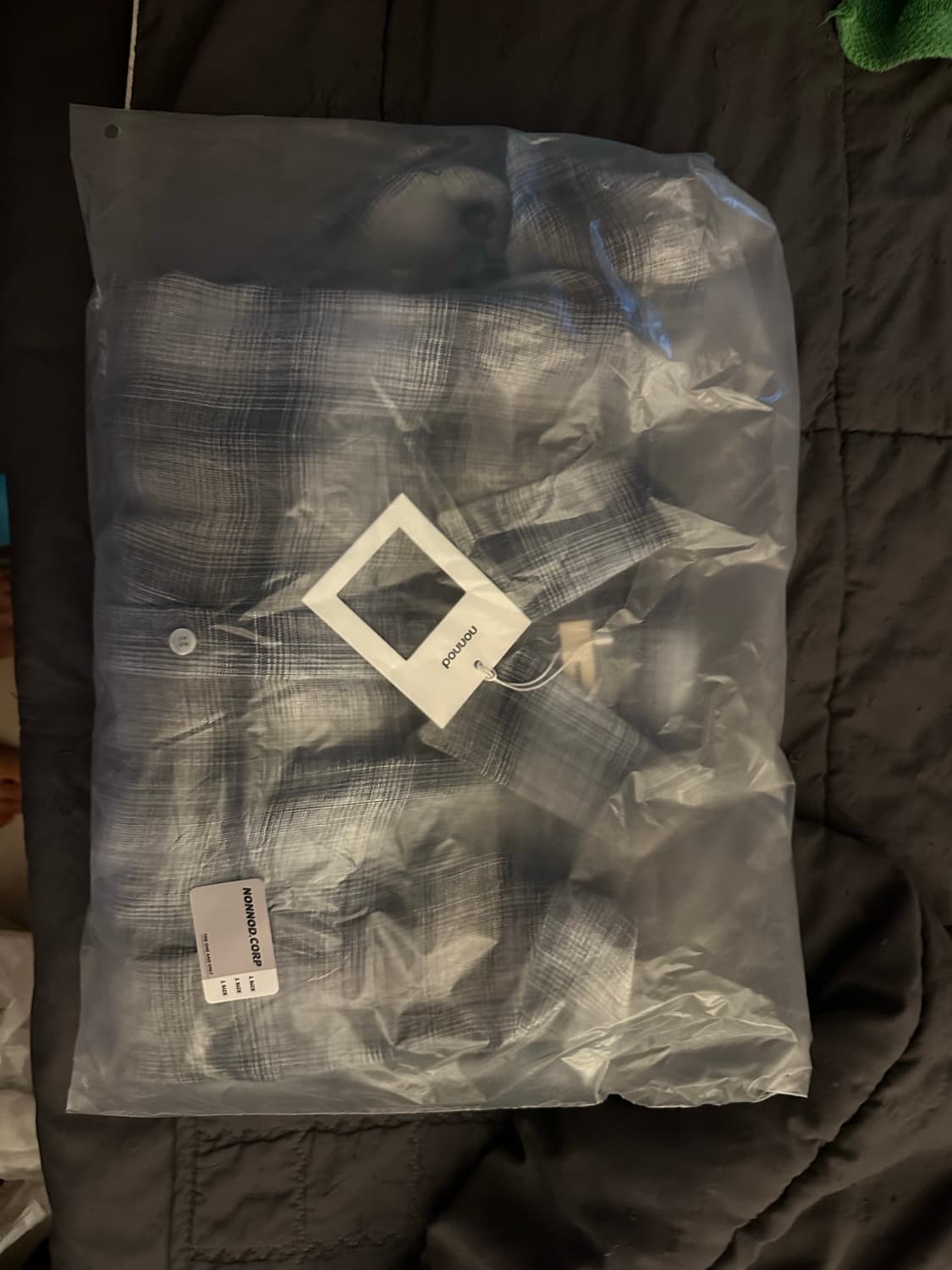 [1] 논노드  플랙서블 스트링 체크 셔츠 재패니즈 린넨 블루 상품이미지3