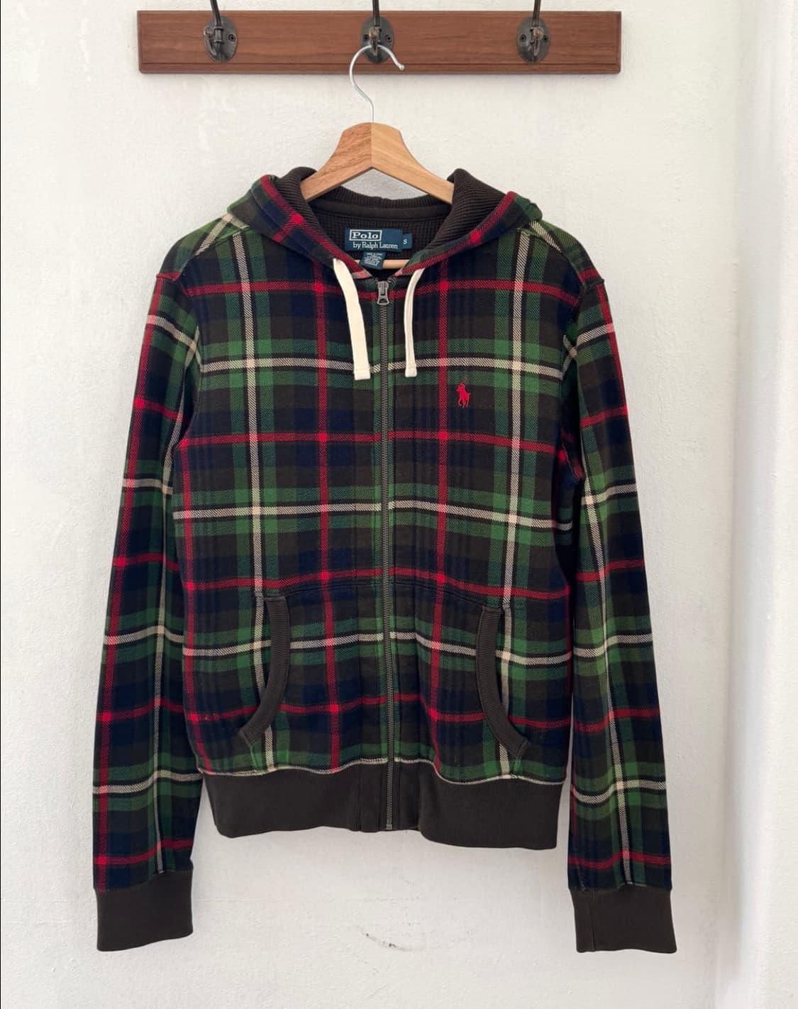 폴로 타탄체크 써멀 후드집업 상품이미지1