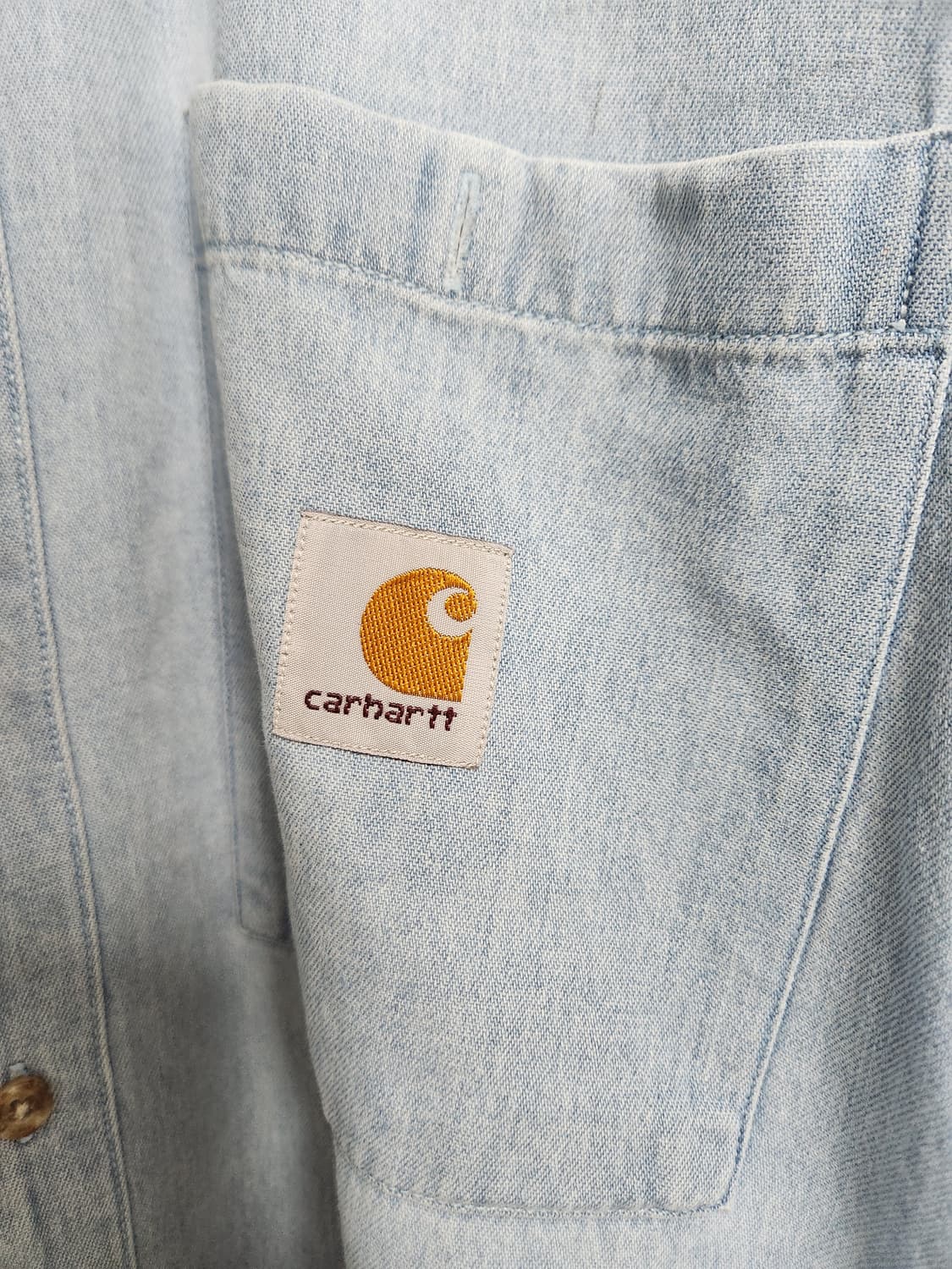 칼하트Carhartt 카라 배색 데님 셔츠 L - S196 상품이미지6