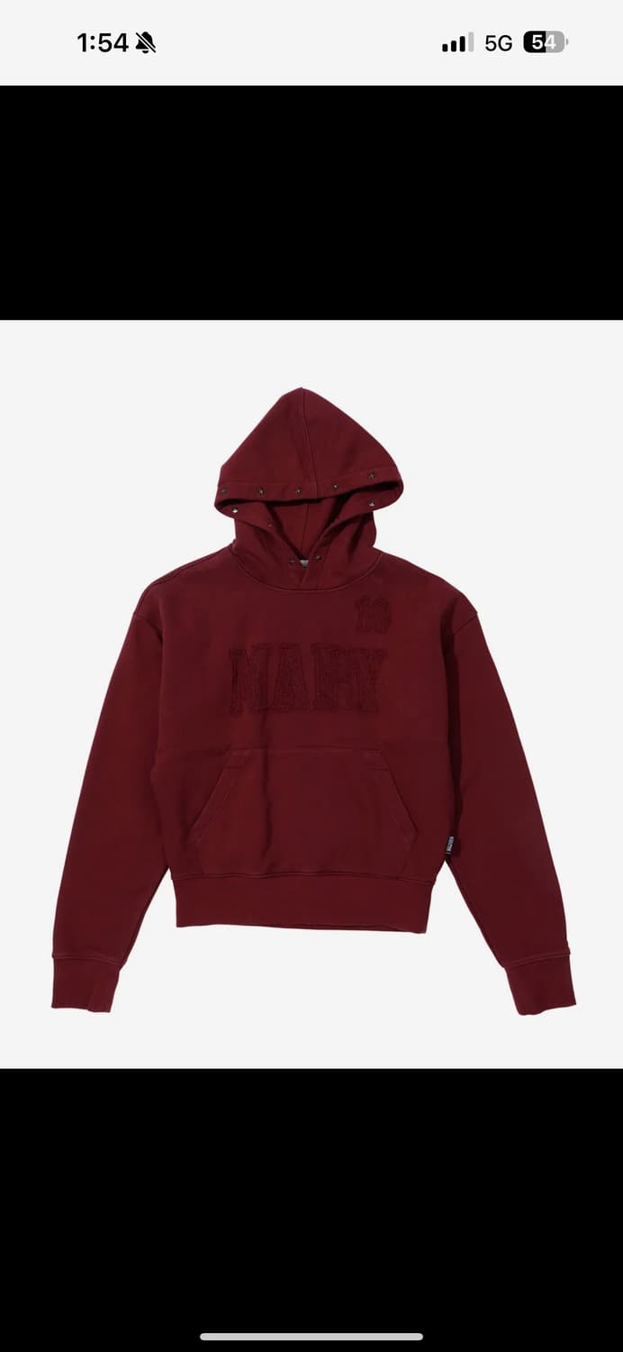 스컬프터 워싱 후드티 버건디 상품이미지1