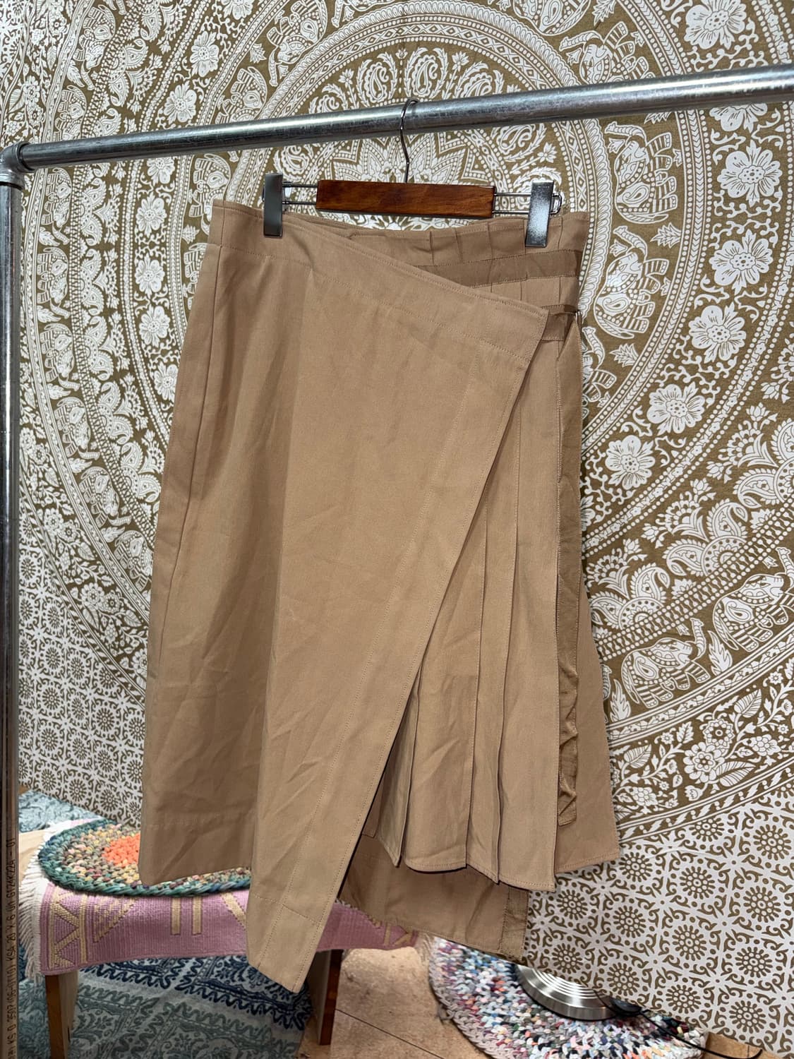 JJRO 빈티지 여성 코튼 랩스커트 상품이미지3