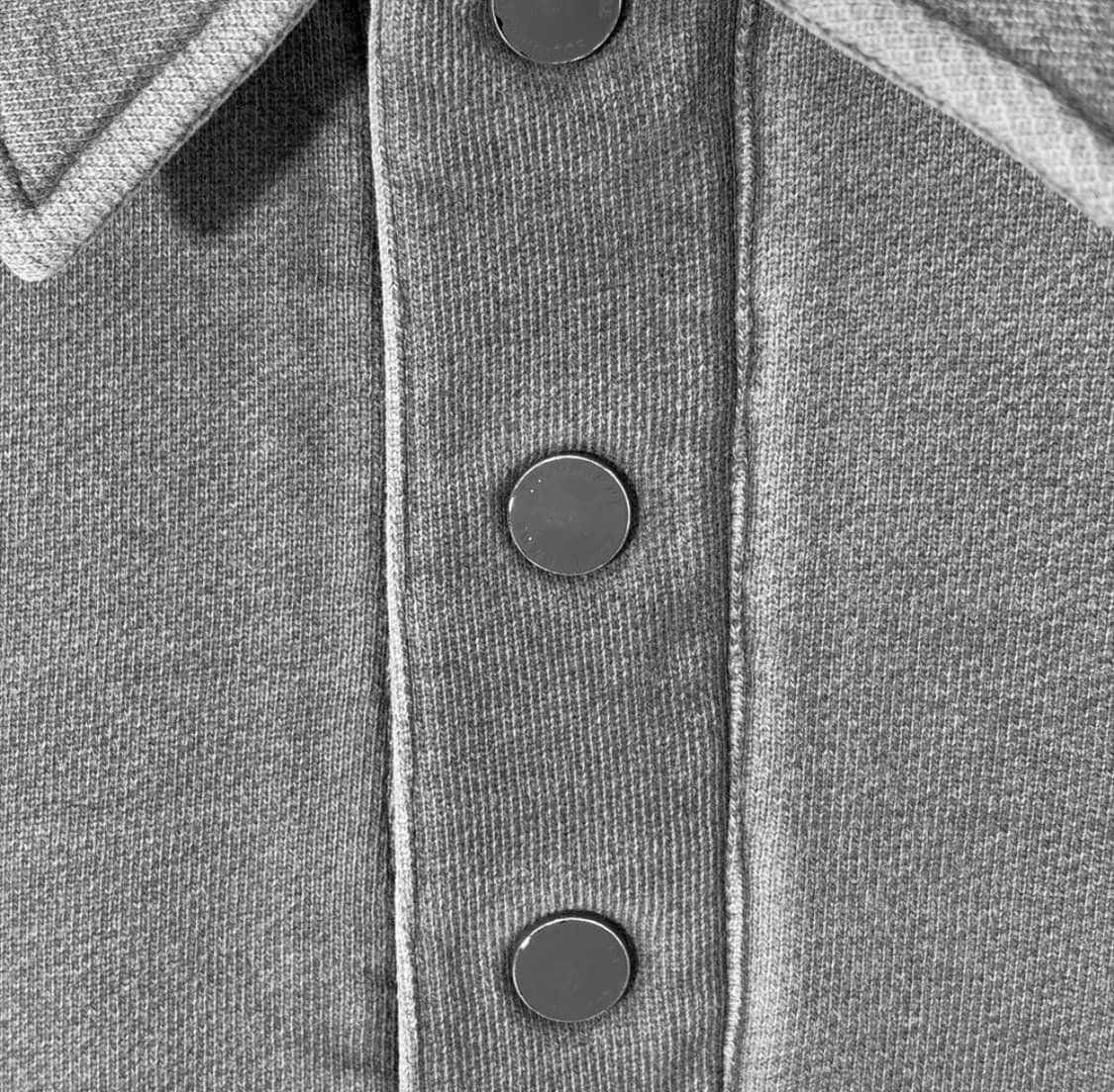 [52] 솔리드옴므 남성 가먼트다잉 워싱 카라 맨투맨 티셔츠 차콜 그레이 상품이미지4