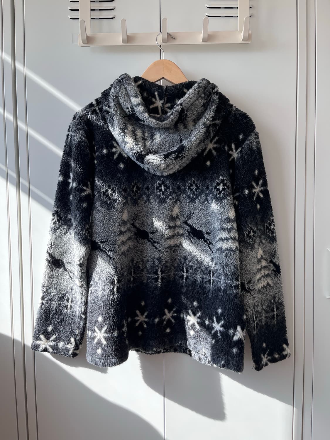 빈티지 겨울밤 풍경 눈꽃 후리스 집업  상품이미지10