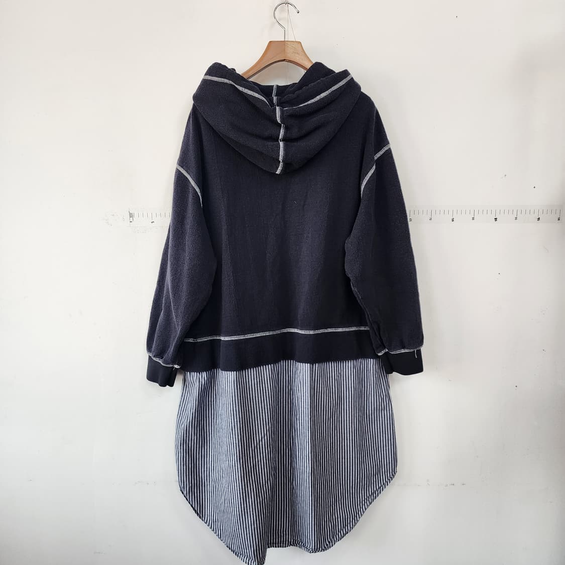 스튜디오 톰보이 후드 스트라이프 셔츠 원피스 상품이미지4